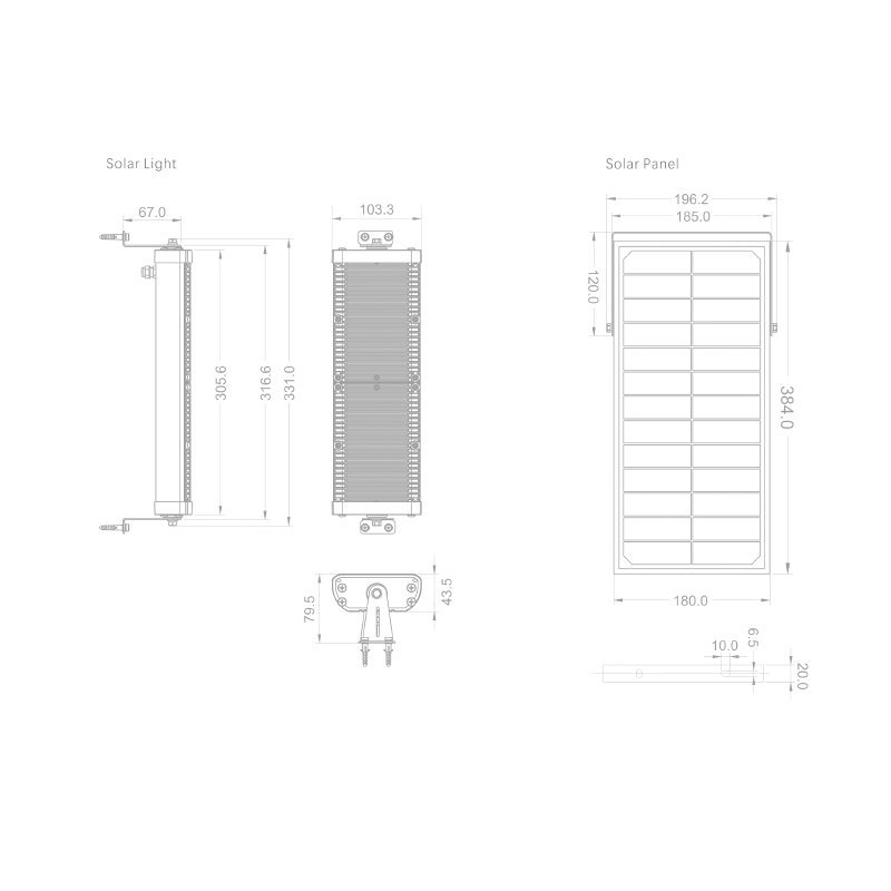 Lampa Solara De Exterior LED, NeoSimply©, 6000 Lumens, Echivalent 600W incandescent, 60 led-uri, IP65, cu 3 moduri smart de operare, telecomanda si panou solar detasat prin cablu (4m) - Dual Color Temp 3000 K & 5700 K - imagine 3