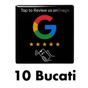 Sticker Epoxy Google Review, NeoSimply, tehnologie NFC, 5x5 cm 10 Bucati