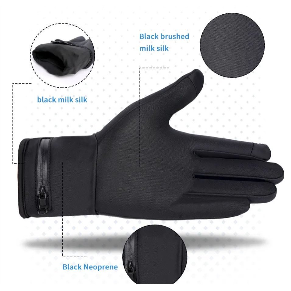 Manusi cu incalzire, Neosimply, baterii de 7.2 V, ideale pentru ski, hiking, bicicleta purtate ca undergloves sub manusile de iarna, marime M - imagine 5