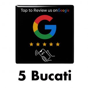 Sticker Epoxy Google Review, NeoSimply, tehnologie NFC, 5x5 cm 5 Bucati