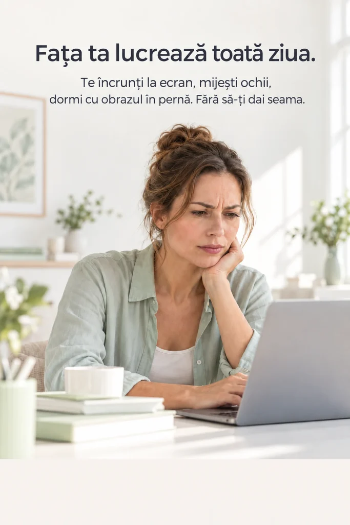 Banda kinesiologica pentru fata NeoSimply, Fata ta lucreaza toata ziua