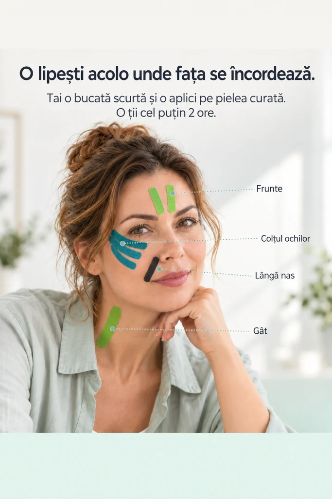 Banda kinesiologica pentru fata NeoSimply, Unde lipesti banda