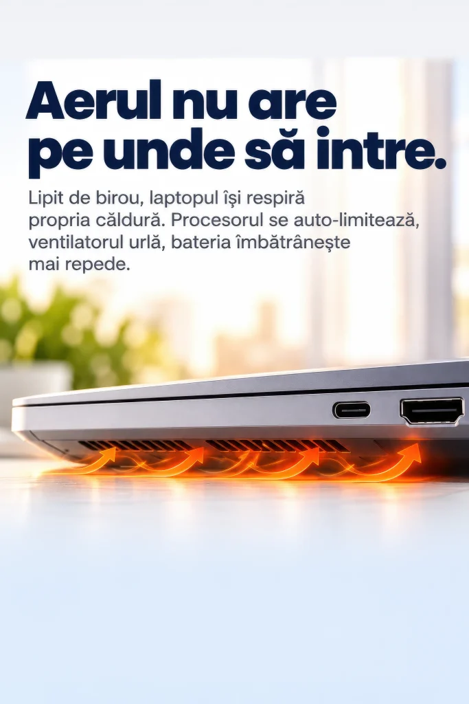 Cooler Laptop Stand NeoSimply, Aerul nu are pe unde sa intre
