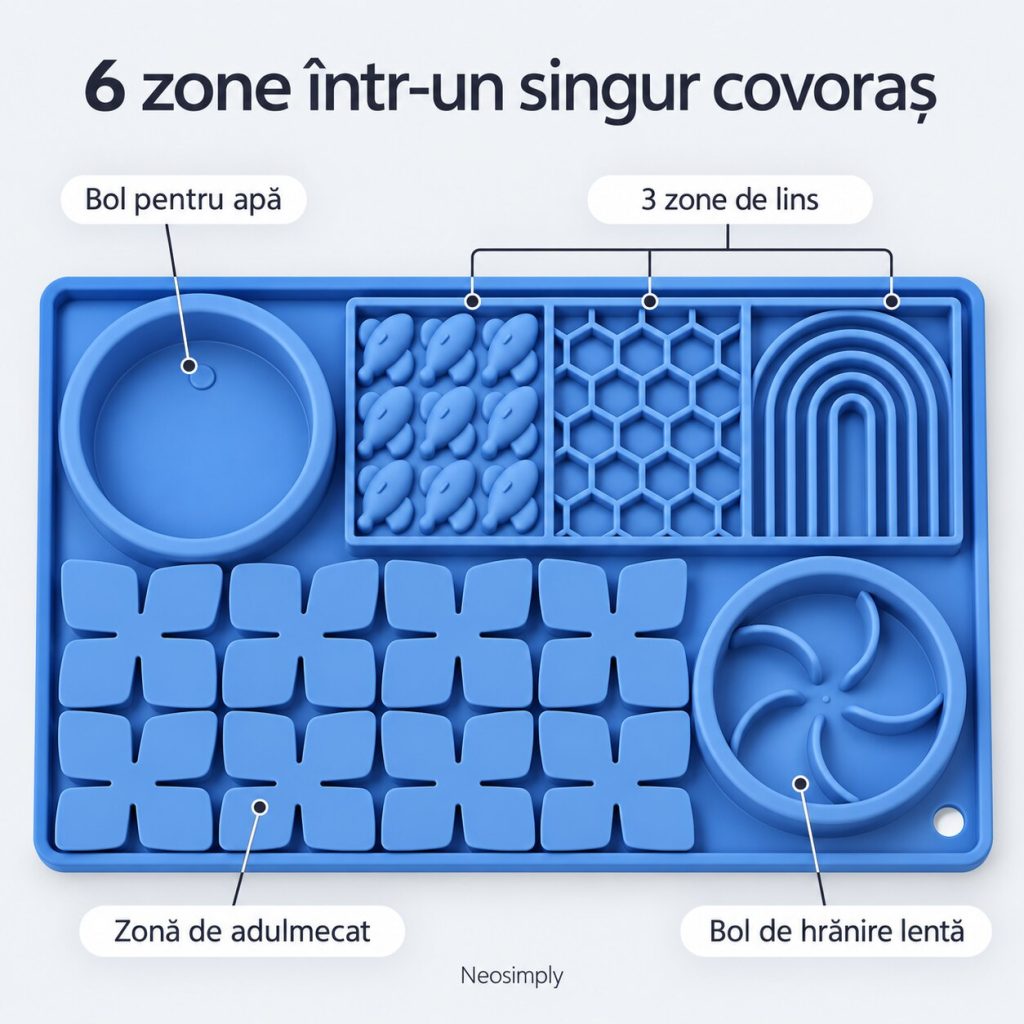 Covoras de lins cu 6 zone