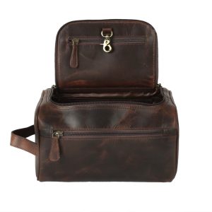 Organizator multifunctional din Piele Naturala 100%, Neosimply, machiaj, cosmetice pentru femei si barbati, ideala pentru calatorii