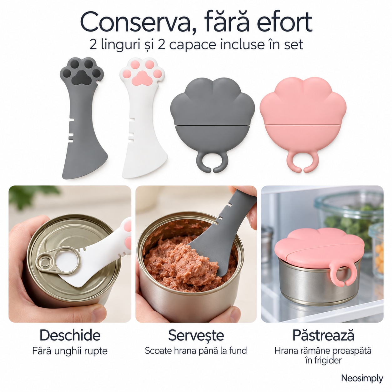 Covoras Lins Neosimply, Jucarie Interactiva Pisici si Caini, Bol Hranire Lenta, 6 Zone, Silicon, Ventuze, 40x26.5 cm, 2 Linguri si 2 Capace, Albastru - imagine 6
