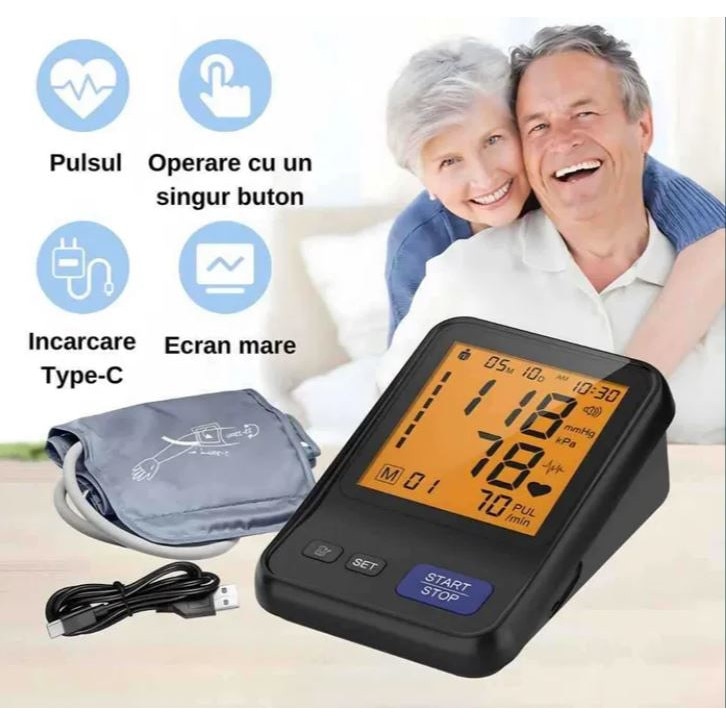 Tensiometru de brat digital NeoSimply®, complet automat, monitor portabil pentru masurarea tensiunii arteriale - imagine 8