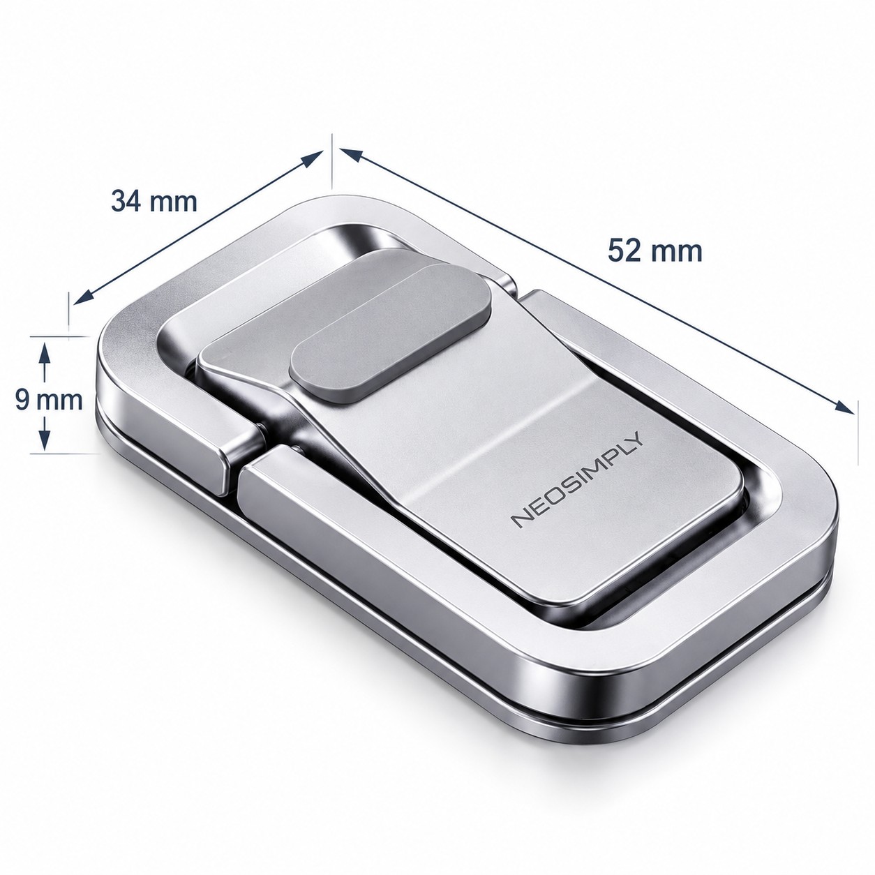 Cooler Laptop Stand Neosimply, Suport Laptop Birou Pliabil, Racire si Ventilatie, 3 Inaltimi Reglabile 10/20/36 mm, Aliaj de Zinc, Set 2 Bucati, Argintiu - imagine 8