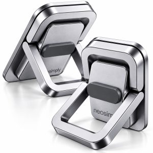 Cooler Laptop Stand Neosimply, Suport Laptop Birou Pliabil, Racire si Ventilatie, 3 Inaltimi Reglabile 10/20/36 mm, Aliaj de Zinc, Set 2 Bucati, Argintiu
