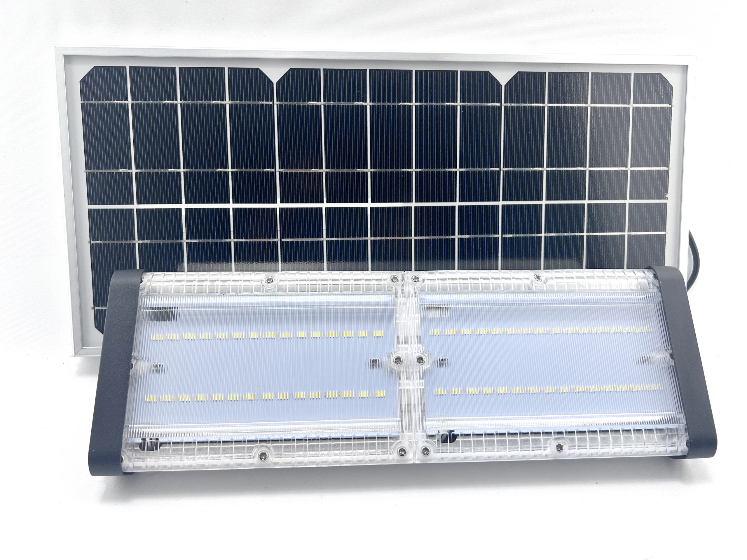 Lampa Solara De Exterior LED, NeoSimply©, 6000 Lumens, Echivalent 600W incandescent, 60 led-uri, IP65, cu 3 moduri smart de operare, telecomanda si panou solar detasat prin cablu (4m) - Dual Color Temp 3000 K & 5700 K - imagine 6