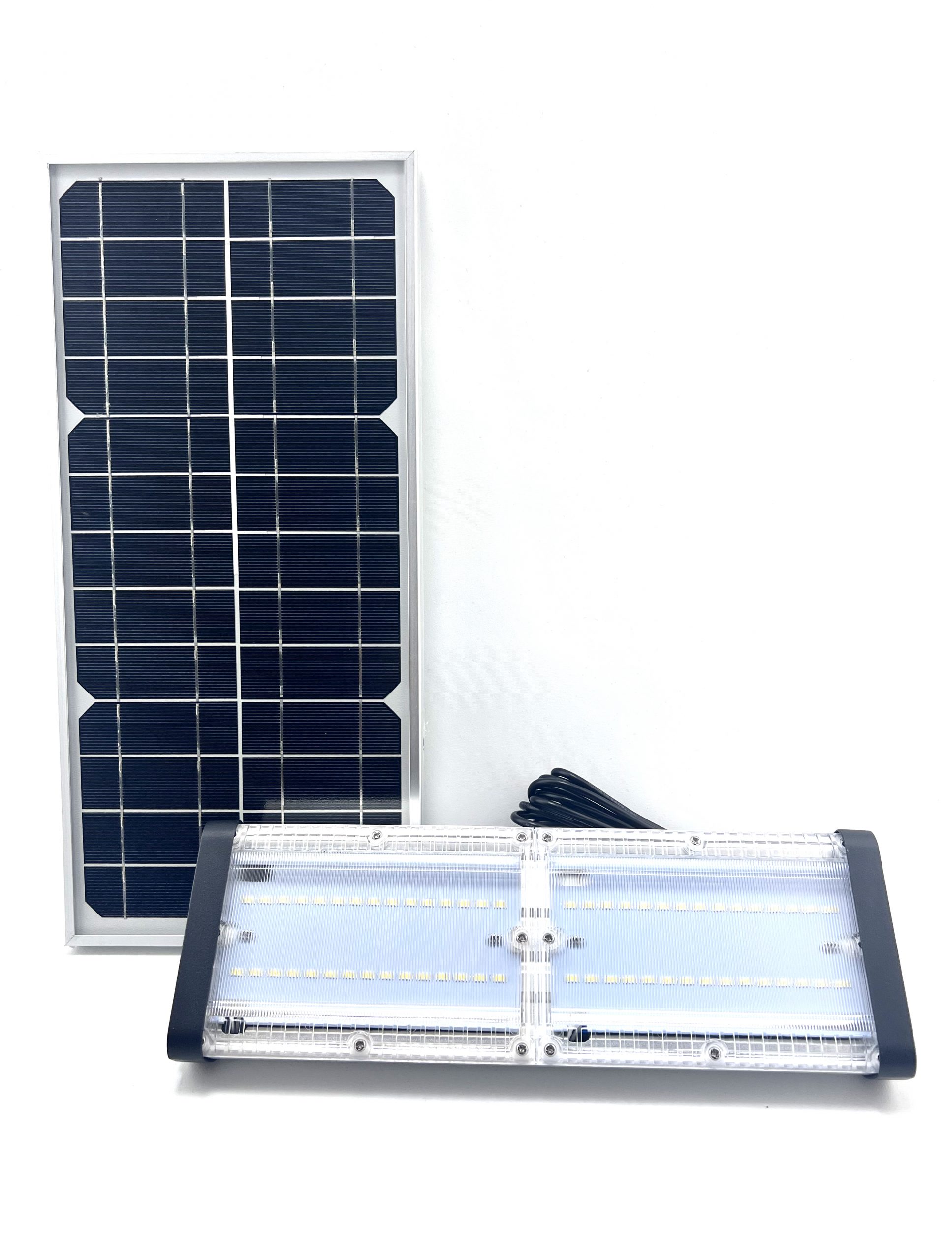 Lampa Solara De Exterior LED, NeoSimply©, 6000 Lumens, Echivalent 600W incandescent, 60 led-uri, IP65, cu 3 moduri smart de operare, telecomanda si panou solar detasat prin cablu (4m) - Dual Color Temp 3000 K & 5700 K - imagine 7