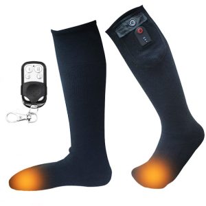 Sosete termice cu telecomanda Neosimply, baterie reincarcabila 2200 mAh 7,4 V, pentru barbati, femei si copii, masura S black