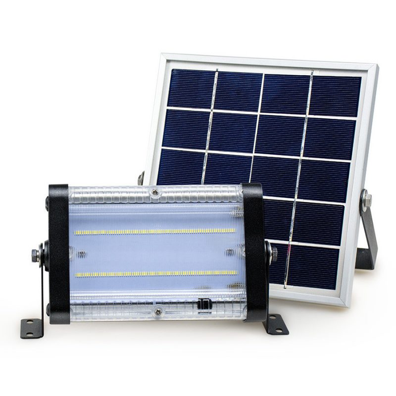 Lampa Solara De Exterior LED, NeoSimply, 3000 Lumens, Echivalent 300W incandescent, 30 led-uri, IP65, cu 3 moduri smart de operare, telecomanda si panou solar detasat prin cablu (4m), Dual Color Temp 3000 K & 5700 K