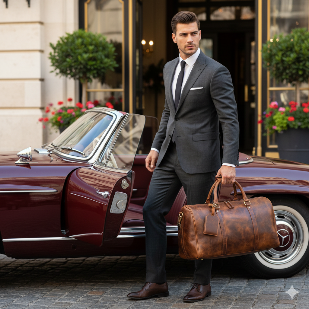 Geanta din Piele Naturala 100%, Neosimply, Handmade Duffle Bag, pentru sala, travel, office, casual cu catarame de alama - imagine 6