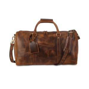 Geanta din Piele Naturala 100%, Neosimply, Handmade Duffle Bag, pentru sala, travel, office, casual cu catarame de alama
