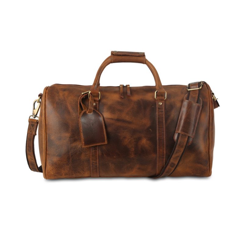 Geanta din Piele Naturala 100%, Neosimply, Handmade Duffle Bag, pentru sala, travel, office, casual cu catarame de alama