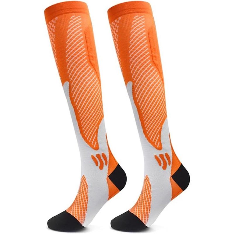 Sosete Compresie Neosimply Copper Fit, fara miros, pentru circulatie, compresie graduala, marime 38-40, Orange, L/XL