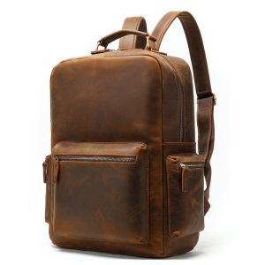 Geanta din Piele Naturala 100% Cowhide Neonaturals, Neosimply Crazy Horse Handmade, travel, casual, catarame de alama - Culoare Maro
