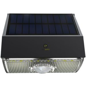 Lampa Solara De Exterior LED, NeoSimply, 1000 Lumens, 10W, 20 led-uri, IP65, cu senzor de proximitate si 3 moduri smart de operare, Negru Fumuriu