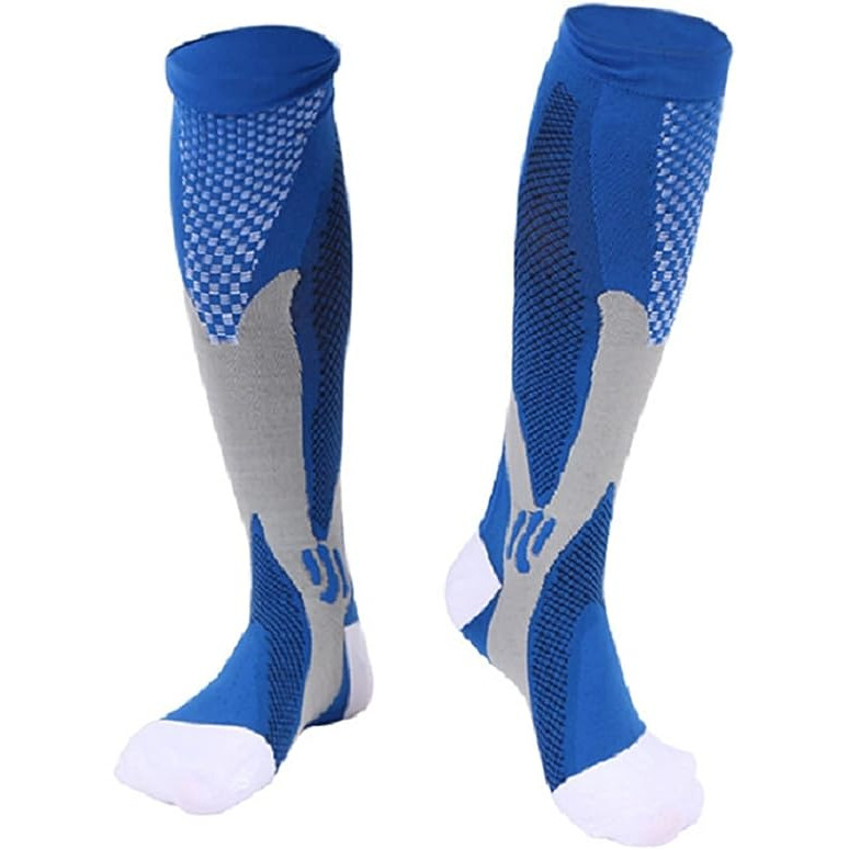 Sosete Compresie Neosimply Copper Fit, fara miros, pentru circulatie, compresie graduala, marime 38-40, Albastre, L/XL