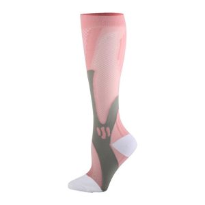 Sosete Compresie Neosimply Copper Fit, fara miros, pentru circulatie, compresie graduala, marime 38-40, Roz, L/XL