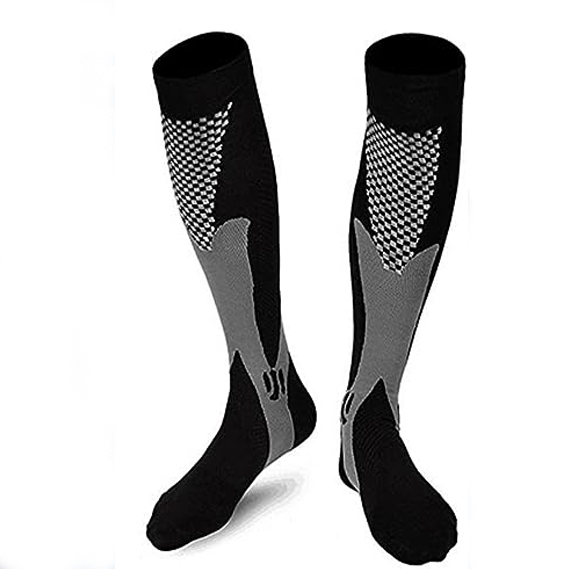 Sosete Compresie Neosimply Copper Fit, fara miros, pentru circulatie, compresie graduala, marime 38-40, Negre, L/XL