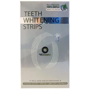 Set Benzi pentru albirea dintilor, Fara peroxid, NeoSimply, 14 plicuri, 28 strips 65 g