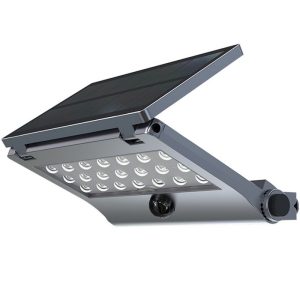 Lampa Solara LED Portabila de Exterior, Neosimply Camping, 1000 lumeni, 21 OSRAM LEDs, 4 Moduri de utilizare, cu senzor de proximitate si panou solar detasabil prin cablu de 4 Metri – Gri Antracit