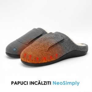 Papuci de Casa incalziti electric NeoSimply, 3 trepte de incalzire, talpa antiderapanta, marimea L, set